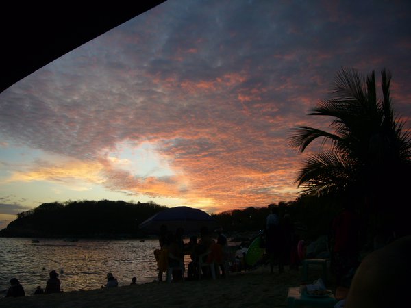 sunset at playa manzanilla