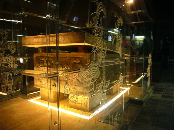 King Pacal's tomb in the Palenque Museum