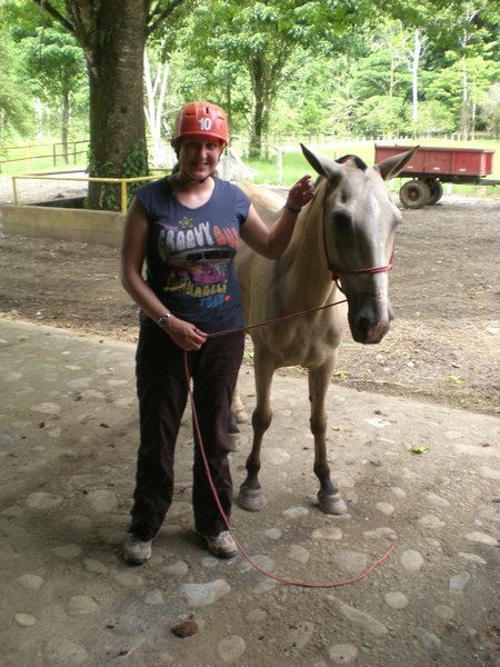 Lou with the well behaved horse