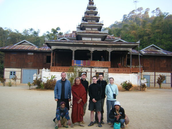 The treking group with head monk