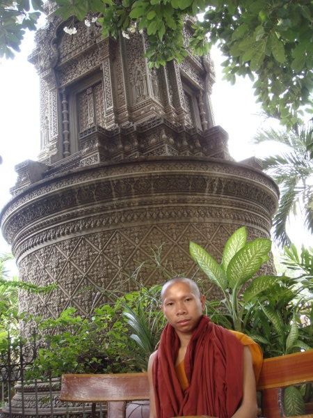 Monk at a wat in Phnom Penh