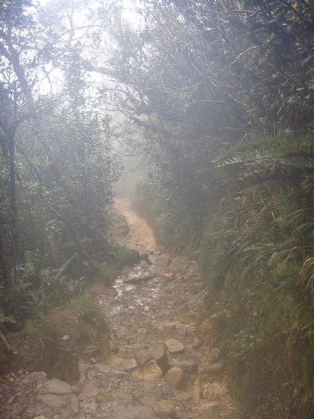 The descent: mud, sweat and rain