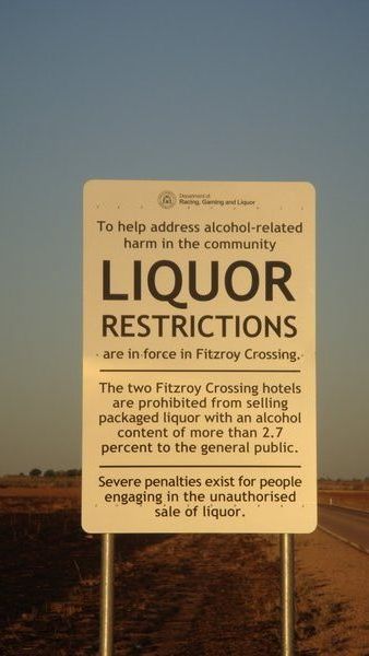 Road sign - alcoholo restrictions