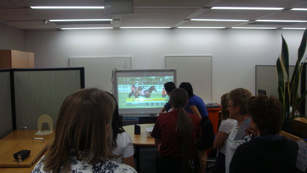 Melbourne Cup - the big screen at work