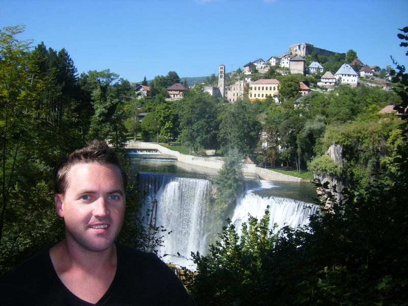 NOT photo shopped! Me with Jajce's waterfall