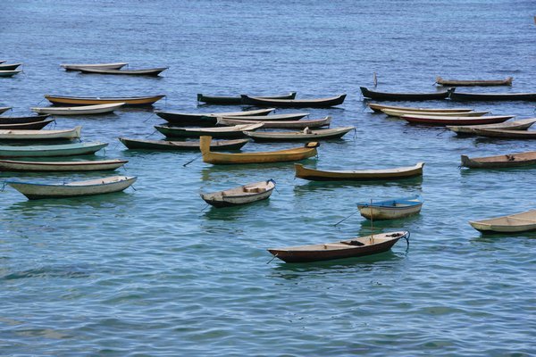 Boats in the bay of Nusa Lembongan