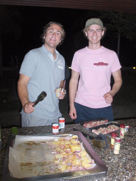 Vin and Alex, the BBQ masters
