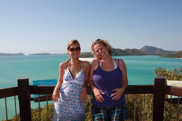 Posing in front of Whitehaven Beach