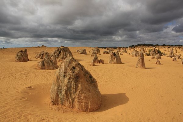 Stormy clouds over the Pinnacle Desert