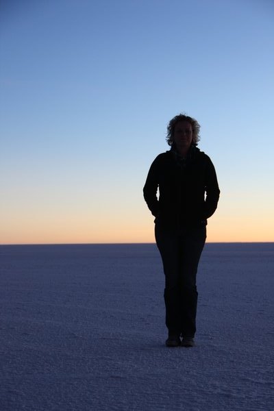 On the Salt Flats at during sunrise