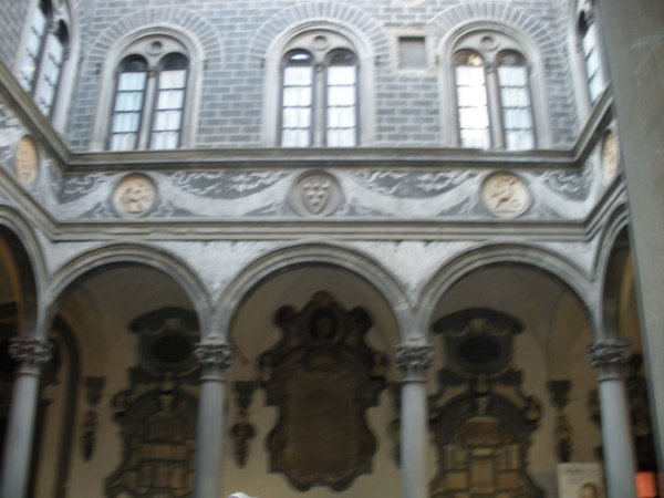 inside the courtyard of their castle