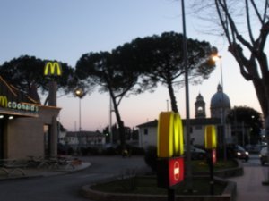 McDonald's with a cathedral 