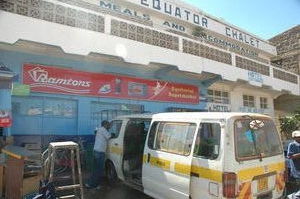 Supermarket in Nanyuki and the famous Matatu