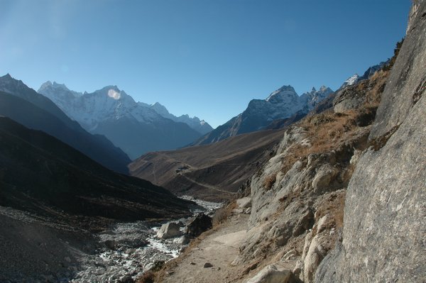 Looking back at the Gokyo Valley