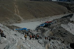 Arriving at Gorak Shep 5160 m.