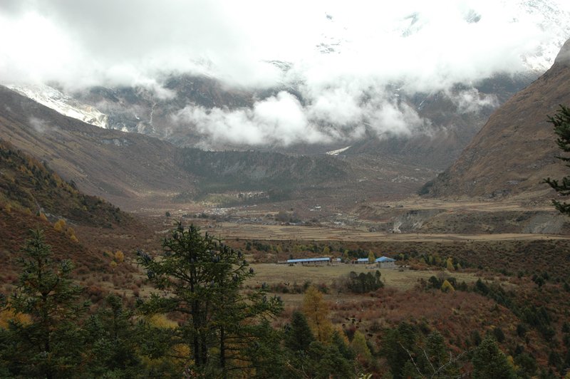 Samagaon at the far end of the wide valley