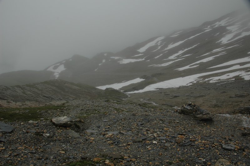Weather was miserable on the way to Col des Fours