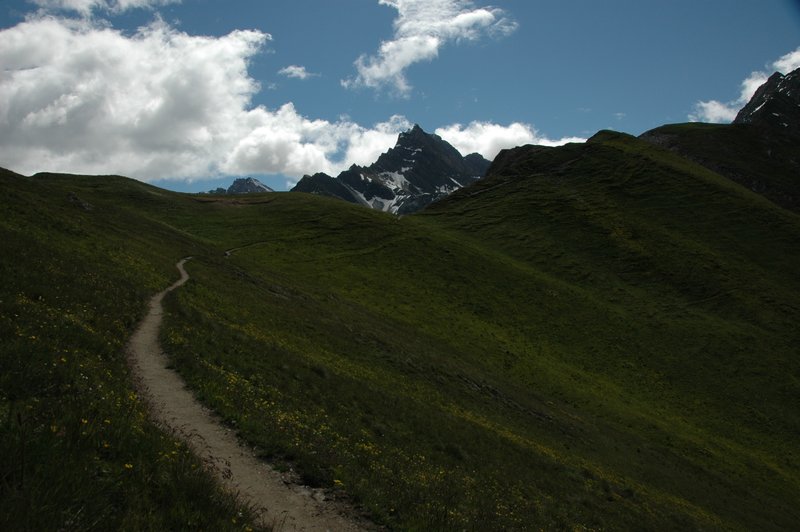 Coming up to Tete de la Tronche with Grande Rochere 3328 m. the highest peak just behind
