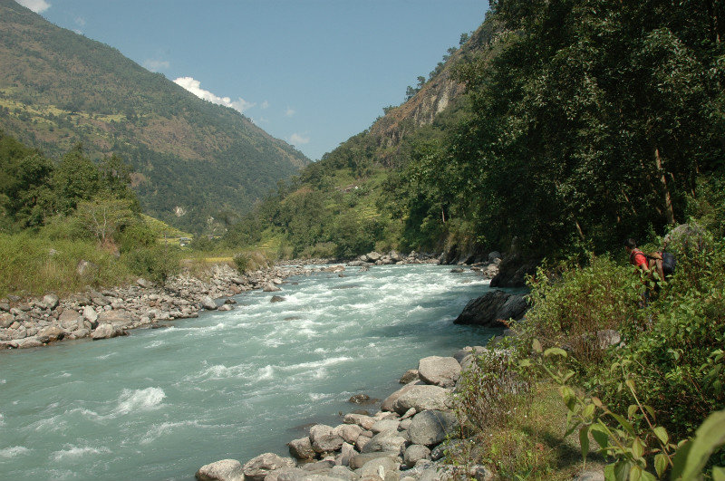 The river apparently has a number of different fishes like silver trout, katala, eel & others