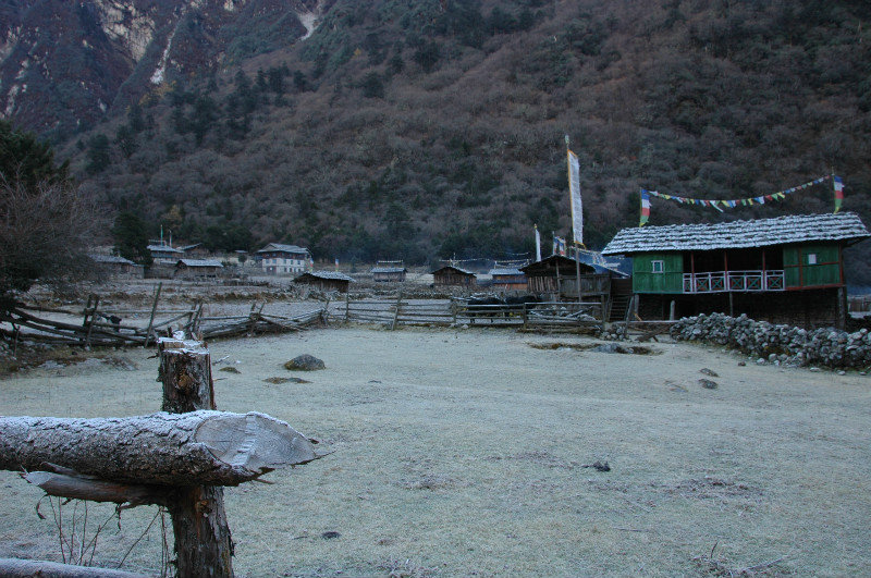 Cold morning in Ghunsa on Day 7