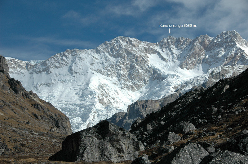 Kangchenjunga 8586 m. is the third highest mountain in the world