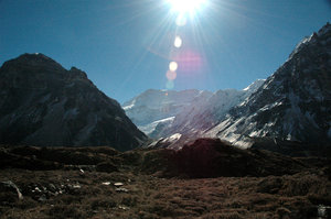 Kambachen Peak 7903 m. Here Ramtang Glacier flows into Kanchenjunga Glacier