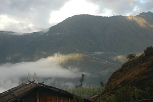 View of Sibuje on the other side of the Hinku Valley