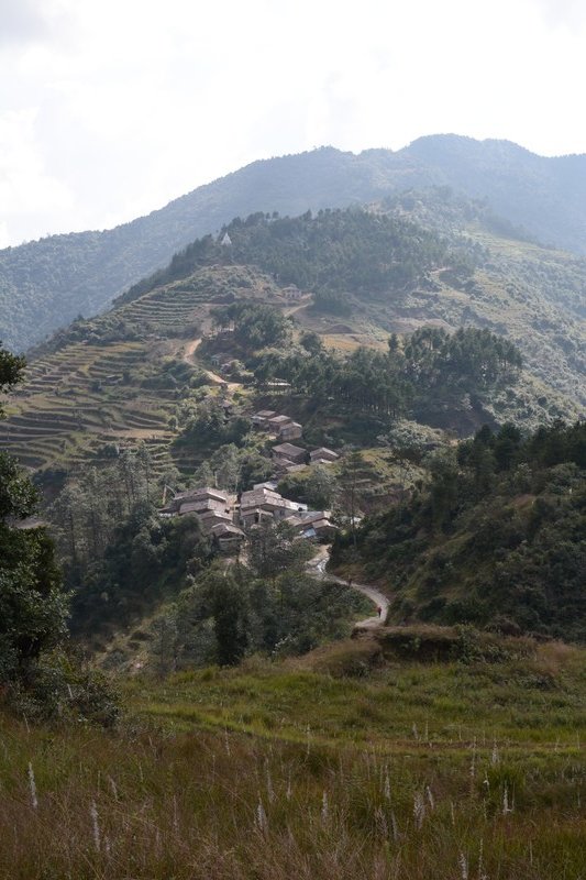 View of Golphu Bhanjyang on the way to Kutumsang
