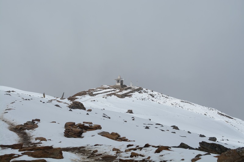 Collection of chortens at 4120 m. on the descent to Laurebina Yak