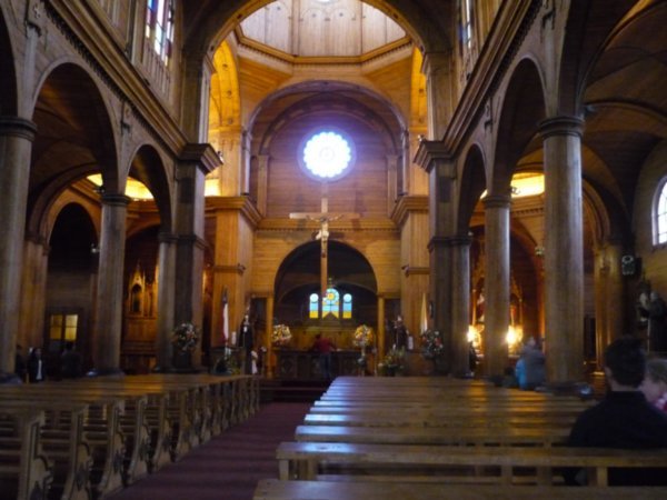 Interier kosteliku v Castro