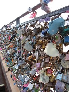 Love locks on Namsan Tower