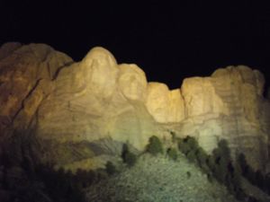 Mount Rushmore at night