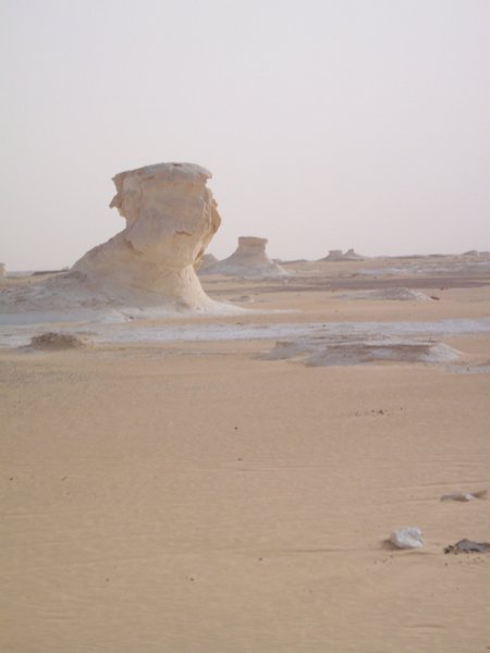 Calcite rock formations in the White Desert
