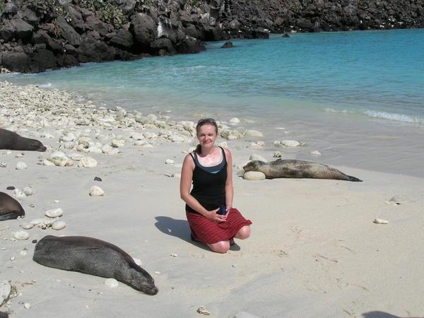 Me next to a sea lion