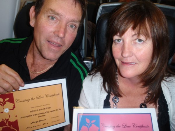 David & Mary with their Crossing the Line Certificate