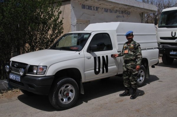 An Indian UN officer at the border crossing - Quneitra, Syria