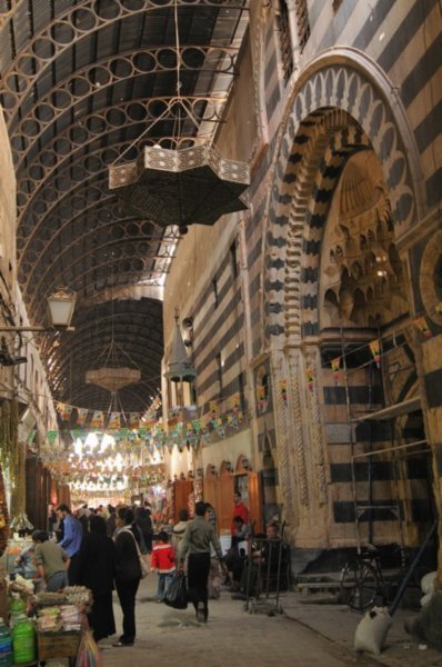 The distinctive souq Al Bozoreia, Damascus, Syria