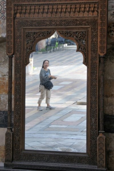 The smiling Reiko at Azem Palace - Damascus, Syria