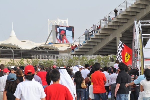 Ferrari fans celebrate another victory - Bahrain International Circuit
