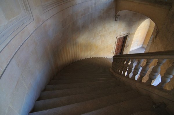 Stairwell in Palacia de Carlos V - Alhambra, Granada, Spain