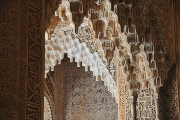 Amazing carvings within the Nasrid Palace - Alhambra, Granada, Spain