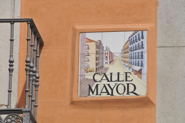 Elegant street signage - Madrid, Spain