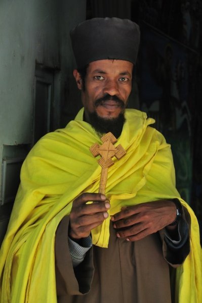 Posing Priest at Entos Eyesu Monastery - Lake Tana, Ethiopia
