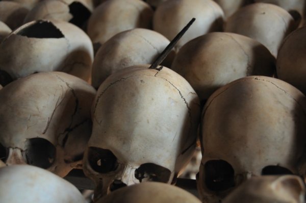 Speared skull - Ntarama Genocide Memorial, Rwanda