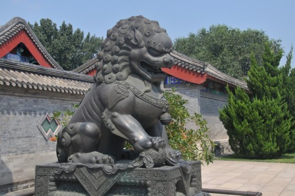 Statue outside of Wenchang Gallery - The Summer Palace, Beijing