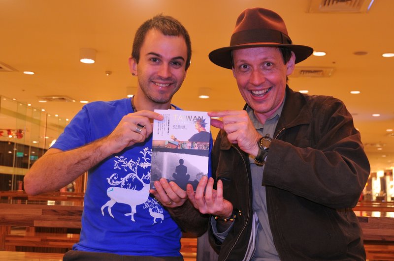 Nick and Shane in Taipei, Taiwan with Nick's First Book