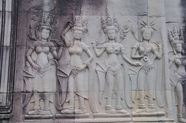 Buxom [i]apsaras[/i] (heavenly dancers) within Angkor Wat - Siem Reap, Cambodia