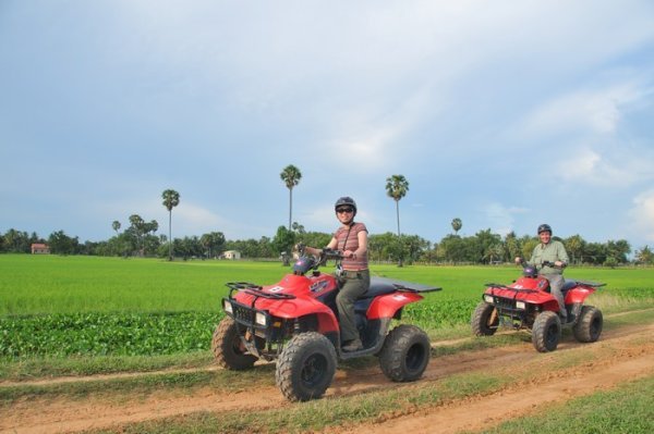 Fi and I take a quad-bike tour - Siem Reap, Cambodia