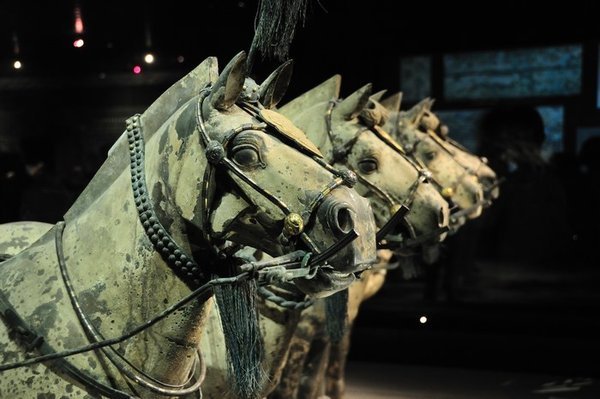 Details of bronze horses within the museum - The Museum of Qin Shi Huang Terracotta Warriors and Horses, Xi'an, China