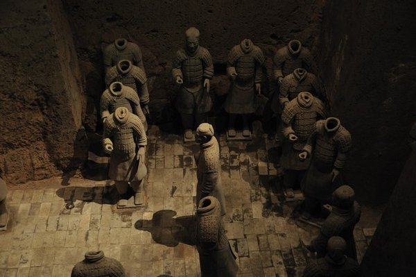 My first glimpse of pit three's warriors - The Museum of Qin Shi Huang Terracotta Warriors and Horses, Xi'an, China 
